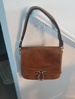 Brown Leather Clutch Women's Purse 2 Inner Zippered Pockets Unbranded